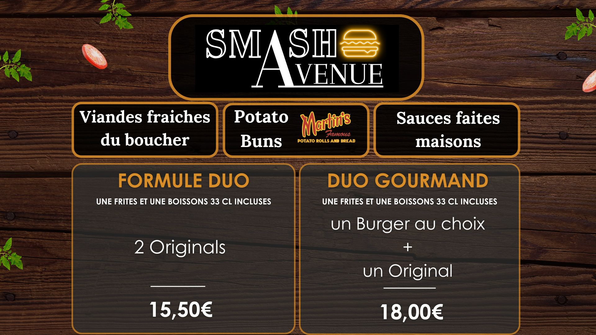 Menu Formules