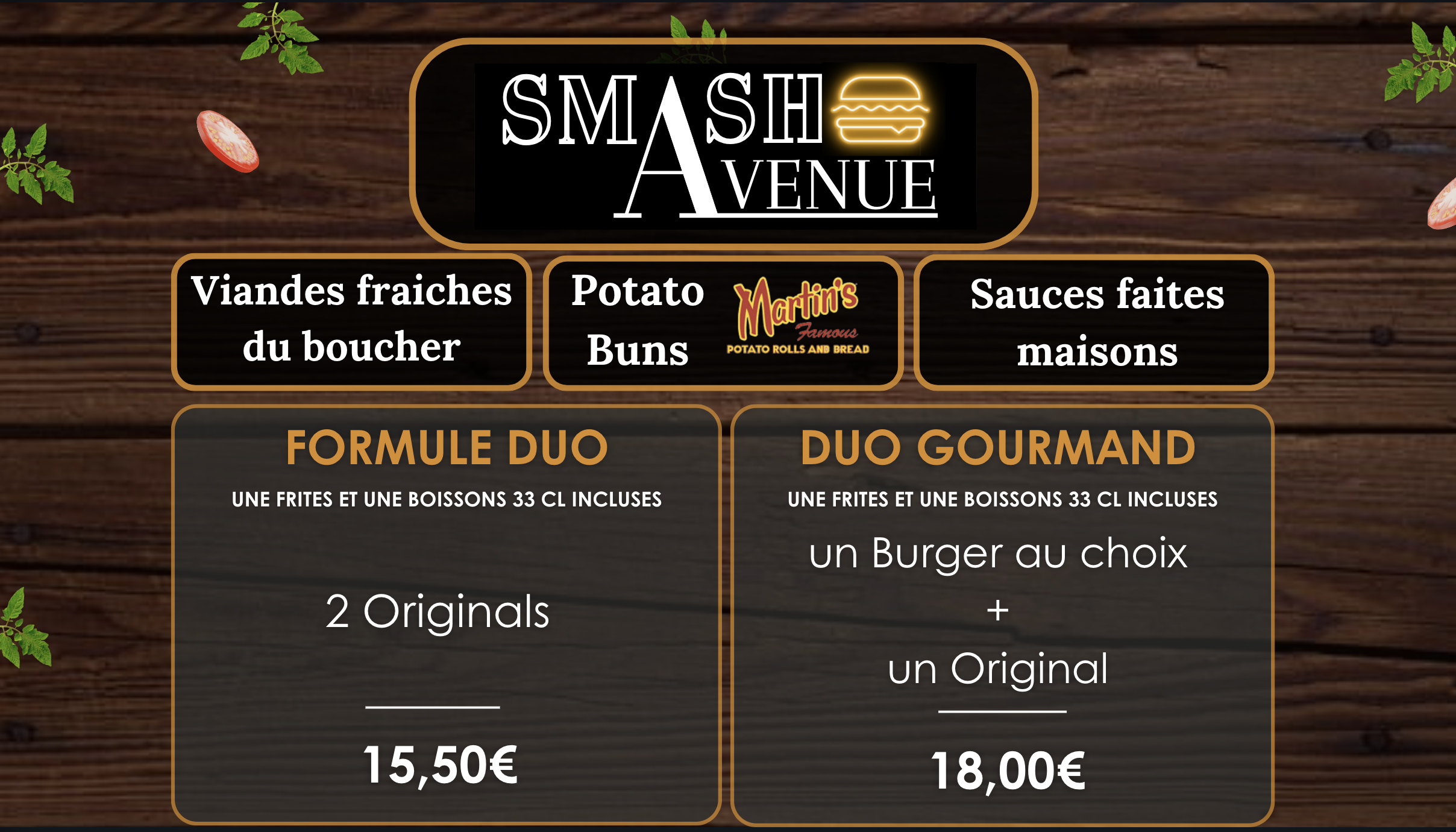 Menu Formules